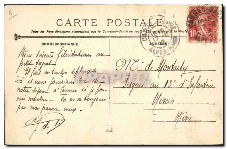 CPA Bateau de Guerre Edgar Quinet Croiseur Cuirasse — Verso
