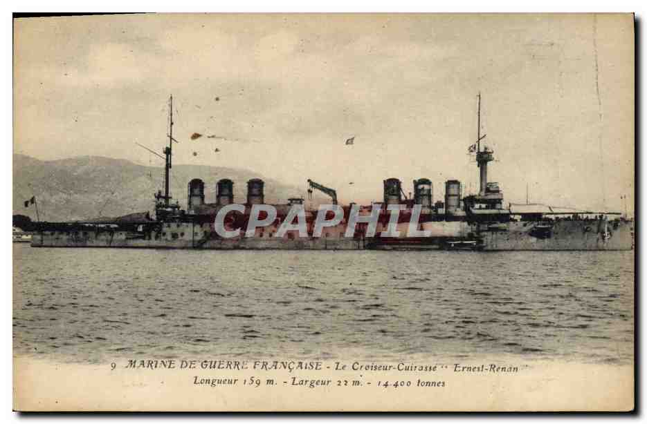 Le Croiseur-Cuirassé Ernest-Renan — Marine de Guerre Française — éditeur non visible