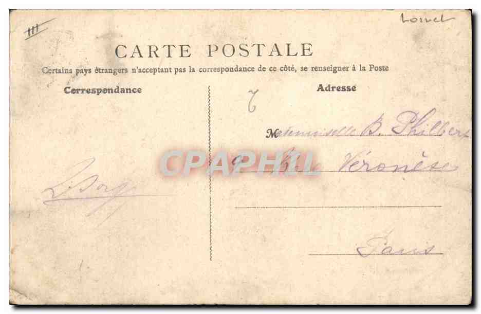 CPA Prefecture Orleans — Verso