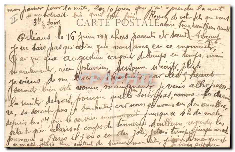 CPA Prefecture Orleans — Verso