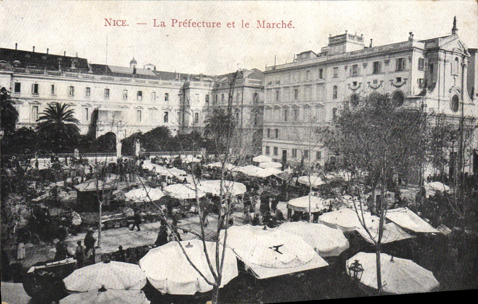 Nice — La Préfecture et le Marché. - Anverso
