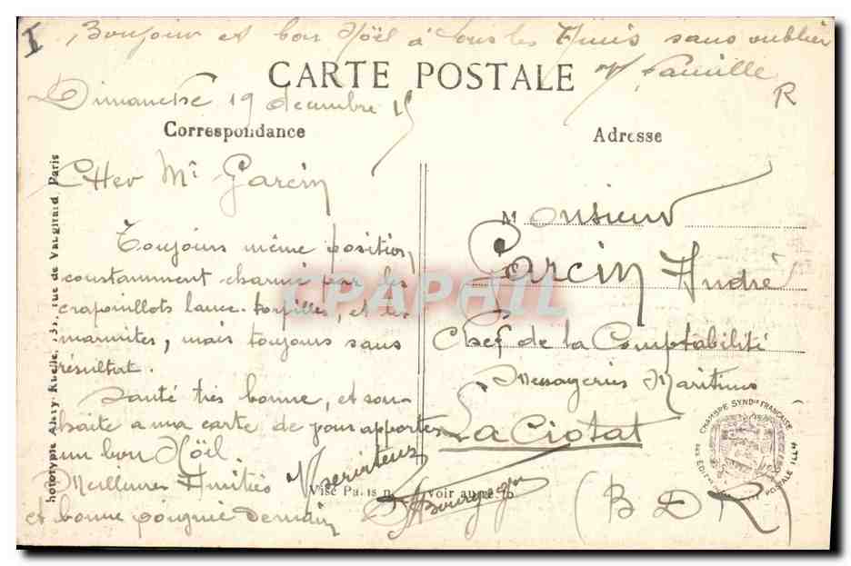 Vienne-le-Château (Marne) — Bombarded Quarter — L. C. H. Paris n°399 — Back