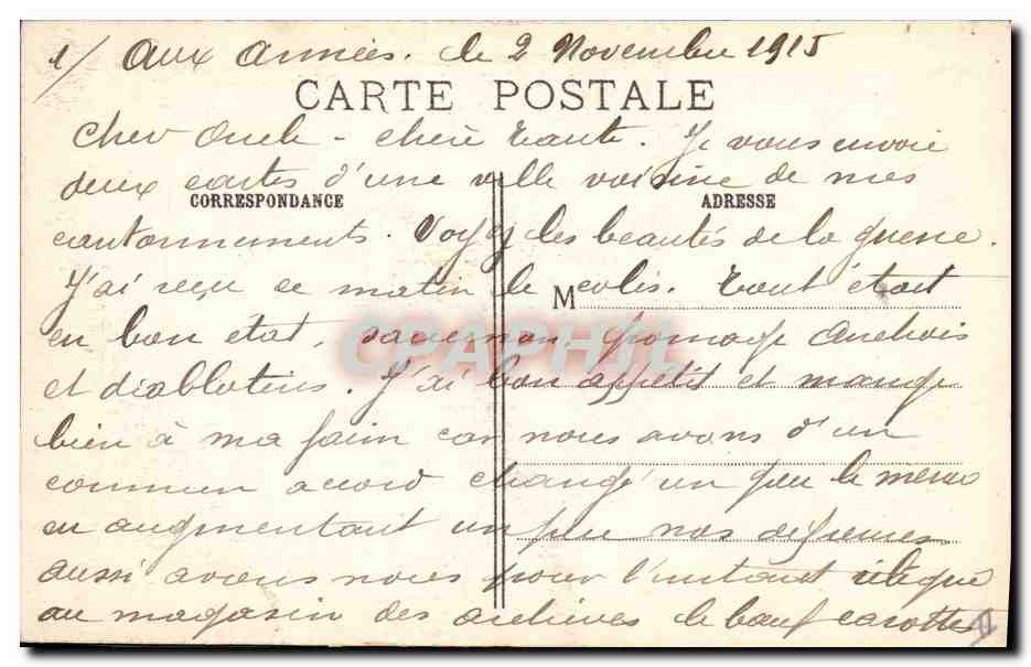 Berry-au-Bac — Une rue dévastée pendant la Grande Guerre 1914-15 — IMP. BAUDINIÈRE, NANTERRE — Verso