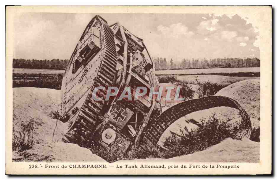 Tank Allemand — Front de Champagne — près du Fort de la Pompelle