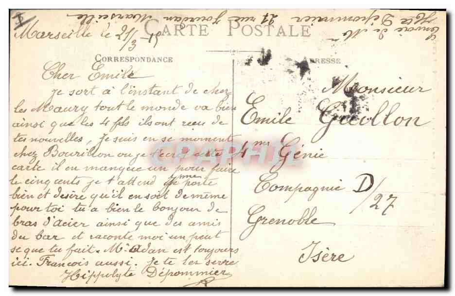 Senlis — La Gare incendiée — Éditions Guiraud, Marseille — Verso