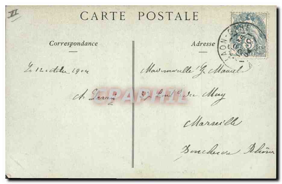 CPA la colonnade du Palais de justice Laon — Verso
