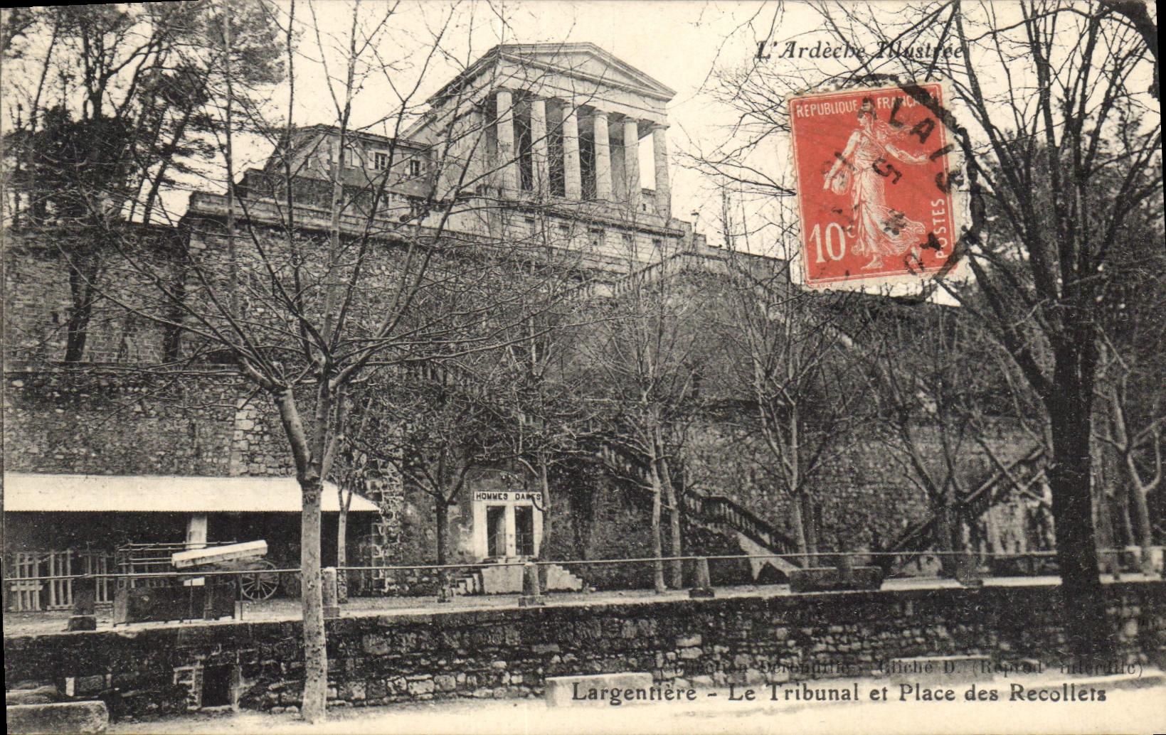 CPA Palais de justice Largentiere Le tribunal et place des Recollets 