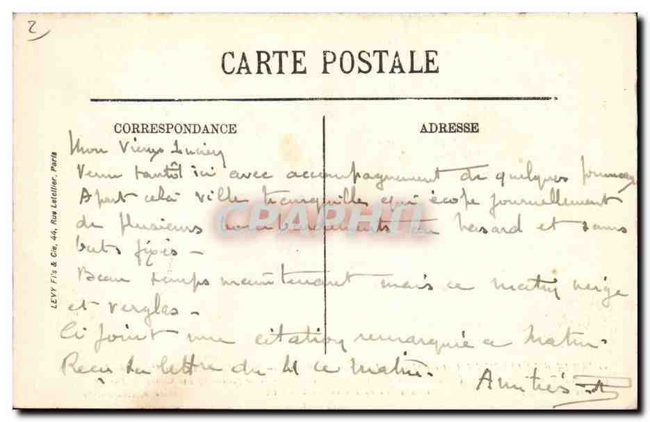 CPA Palais de justice Reims Militaria — Verso