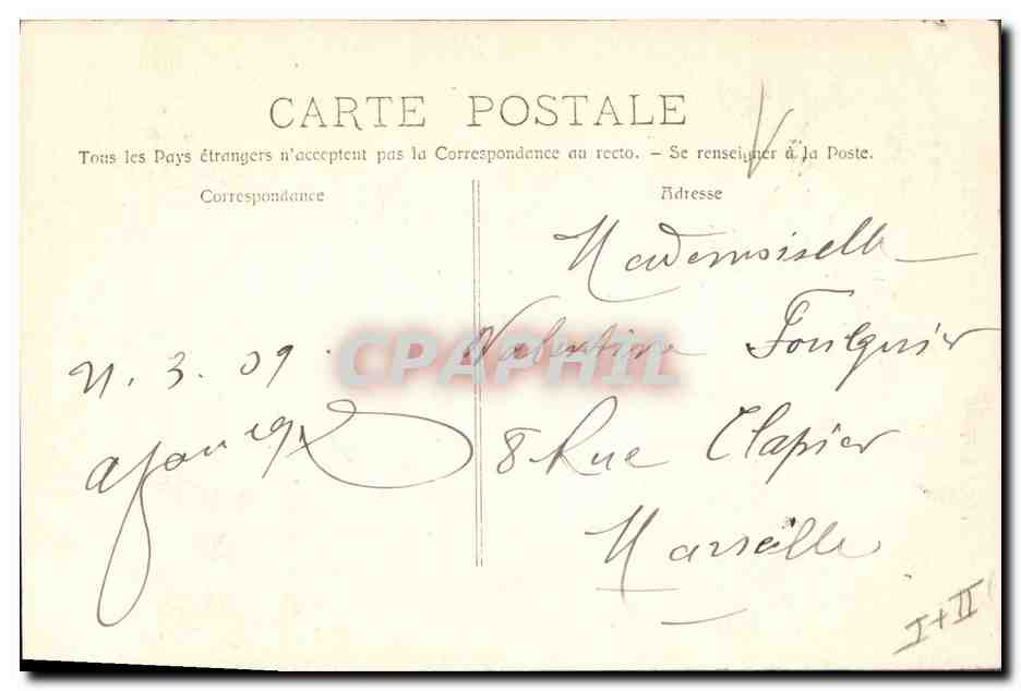 CPA Palais de justice Martigues Statue de Richaud — Verso