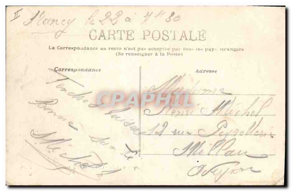 CPA Palais de justice Mende — Verso