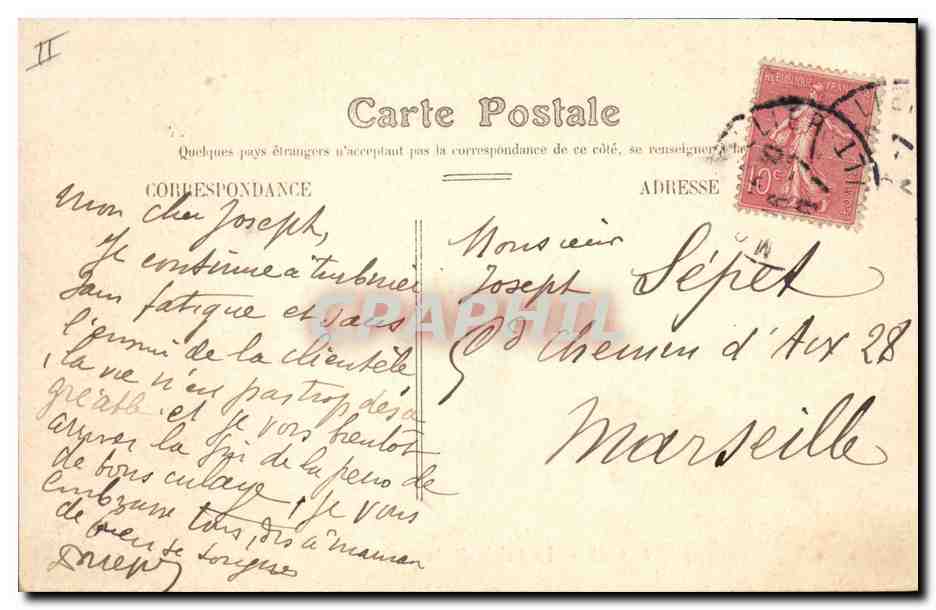 CPA Palais de justice Montpellier — Verso