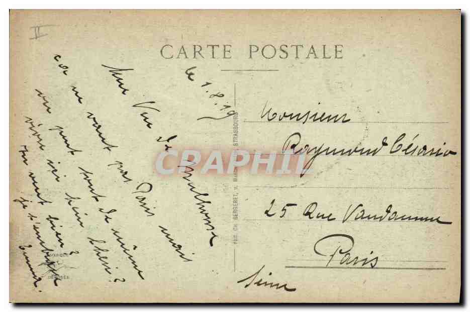 CPA Palais de justice et Tribunal Mulhouse — Verso
