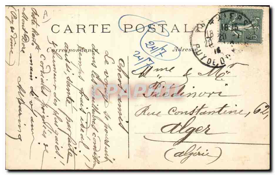CPA Folklore Auvergne La bourree — Verso