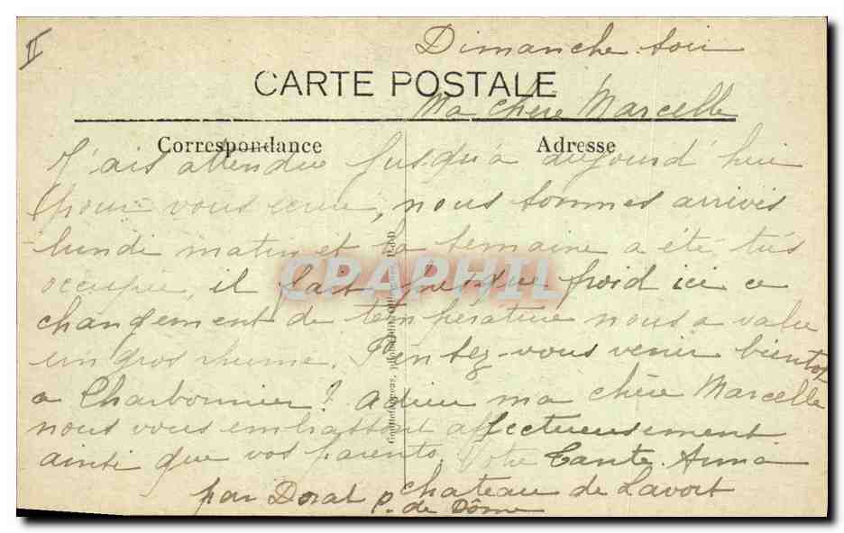 CPA Folklore Auvergne — Verso