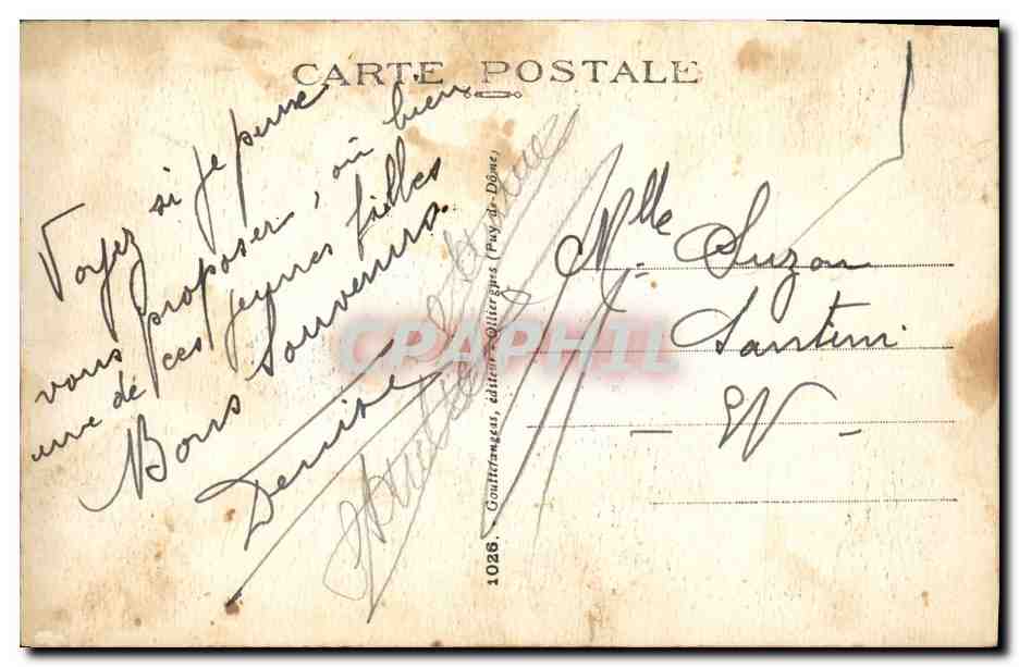 Jeune Auvergnat — portrait — G. d'O, éditeur 1028 — Verso