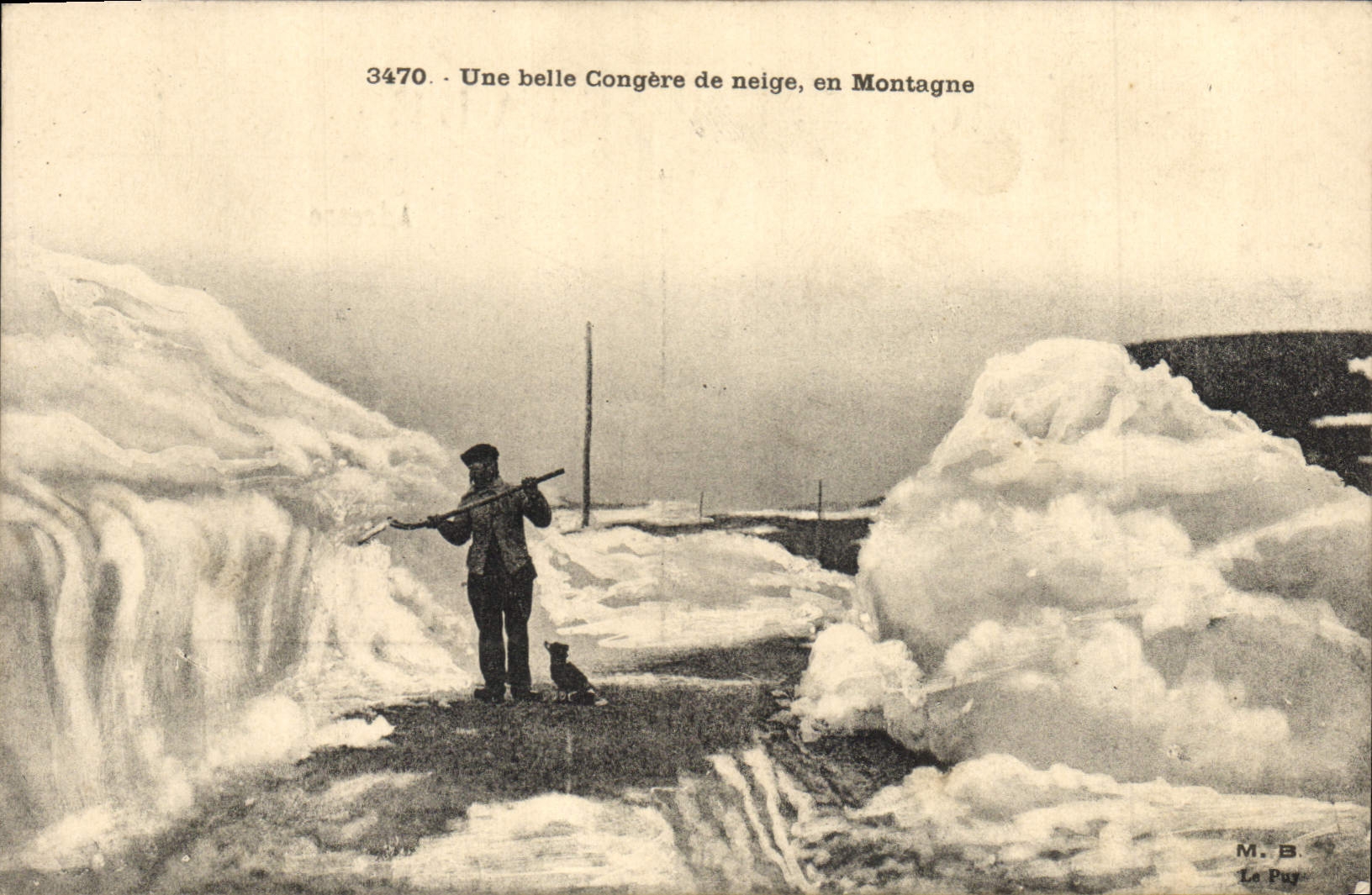 CPA Folklore Une belle congere de neige en montagne