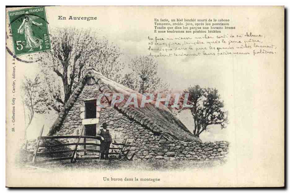 CPA Folklore Un buron dans la montagne Auvergne