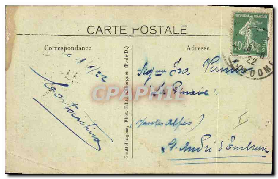 CPA Folklore Auvergne — Verso