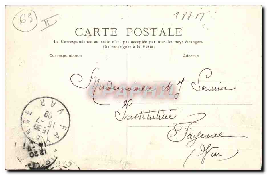 CPA Folklore Auvergne Declaration d'amour Doux serments — Verso