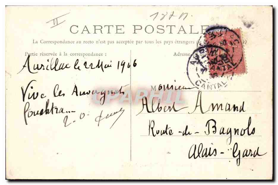 CPA Folklore Une noce Auvergnate Mariage — Verso