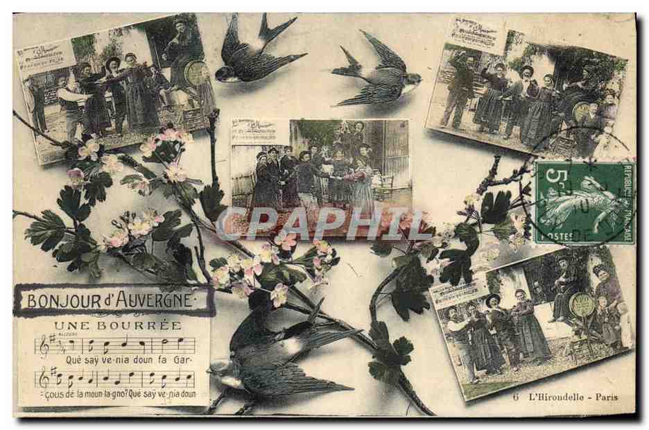 CPA Folklore Auvergne Une bourree