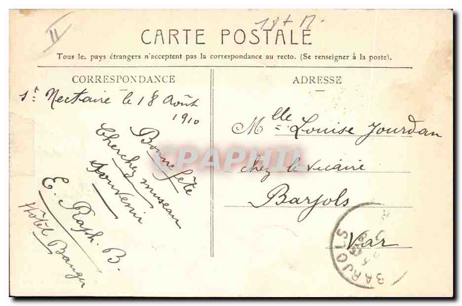 CPA Folklore Auvergne Une bourree — Verso