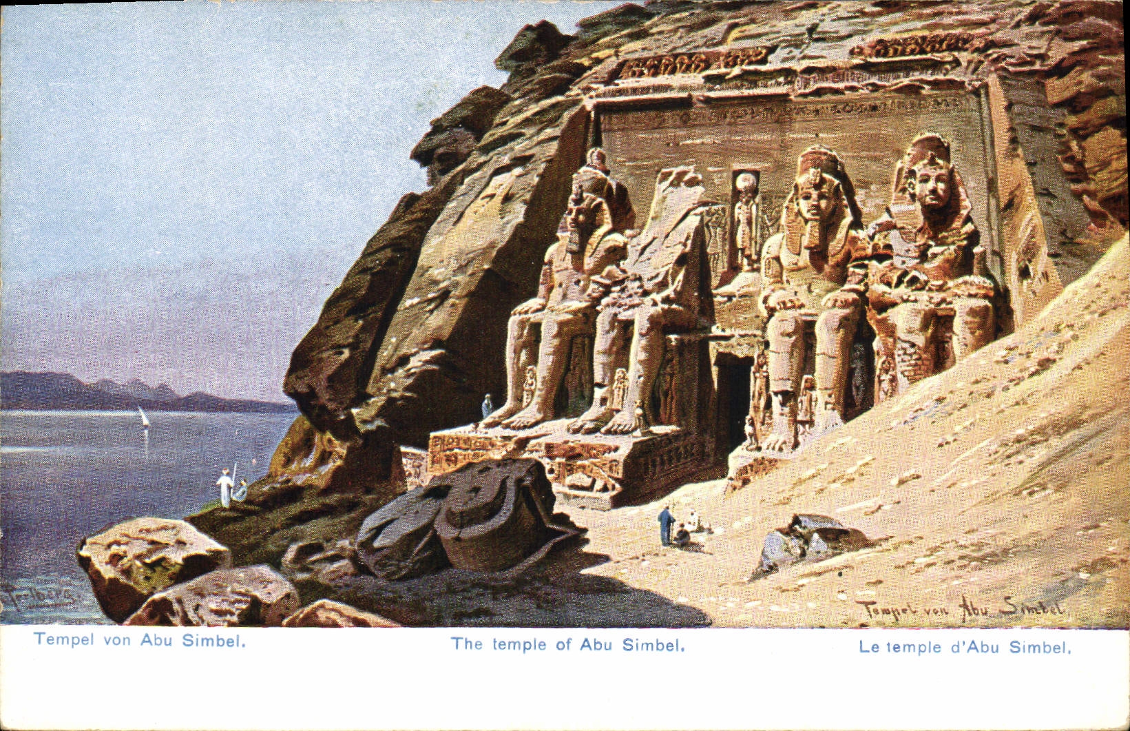 Tempel von Abu Simbel — Ägypten — Vintage Postcard/Antike Ansichtskarte Serie 672a, Nr. 4