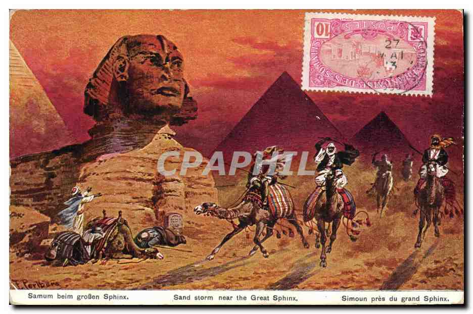 Sand storm near the Great Sphinx — Éditeur Aeryphil, Série 795, No. 23