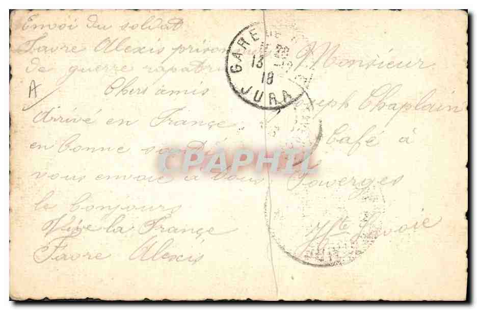 CPA Chateau Ville de Porrentruy  — Verso