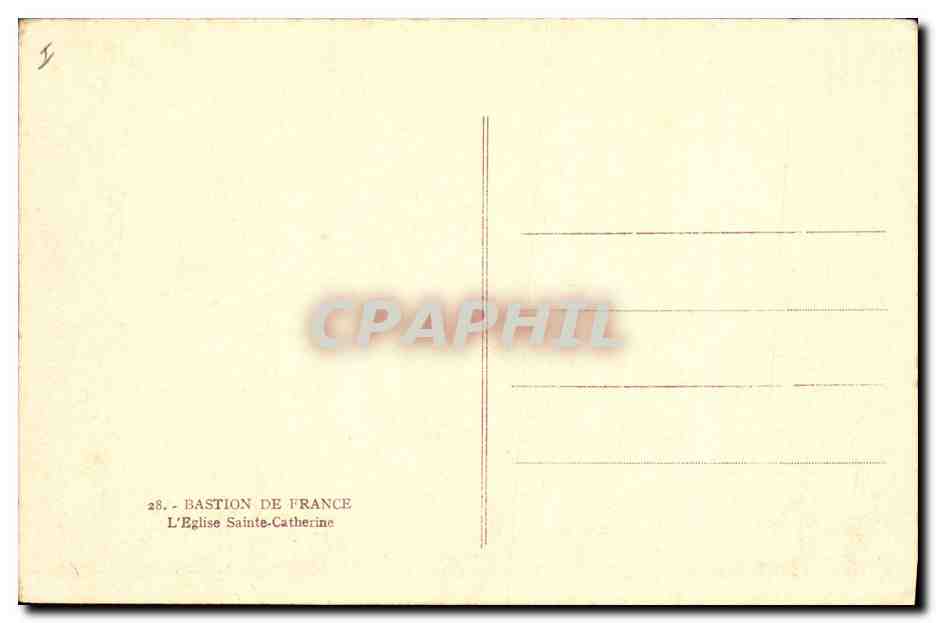 CPA Chateau Bastion de France Eglise Sainte Catherine — Verso