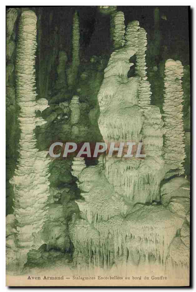 CPA Grotte Grottes Aven Armand Stalagmites encorbellees au bord du gouffre