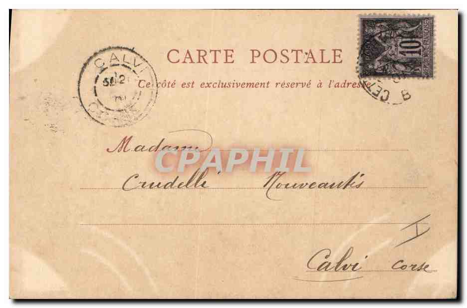 CPA Palais de Justice et l'Arc de Triomphe Montpellier — Verso