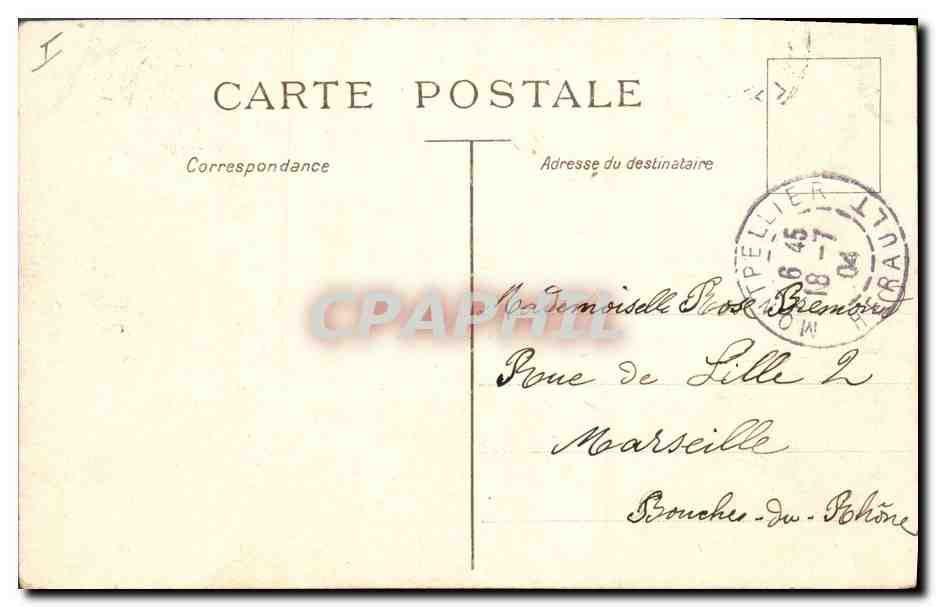 CPA Palais de Justice Montpellier  — Verso