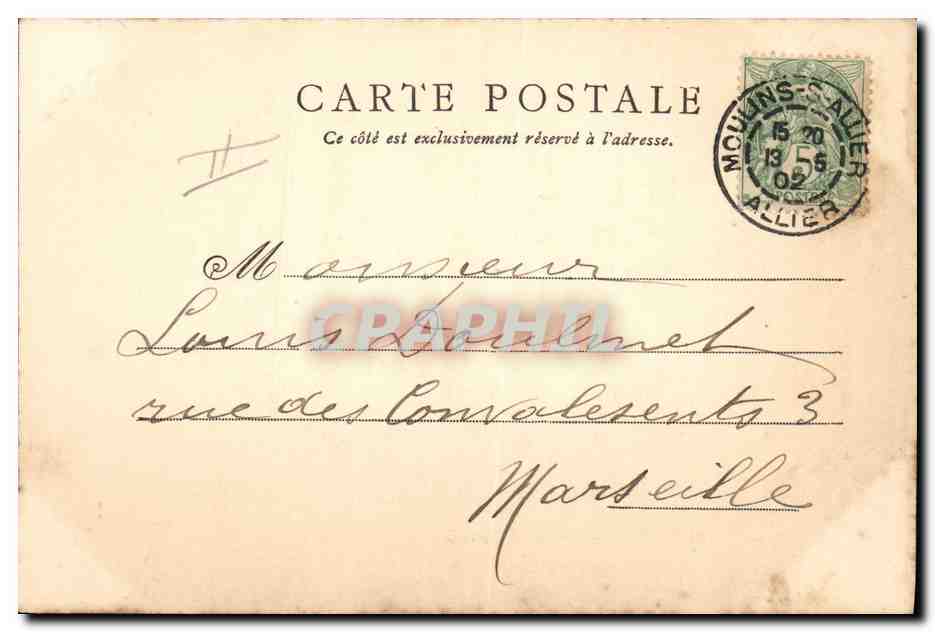 CPA Palais de Justice Moulins — Verso