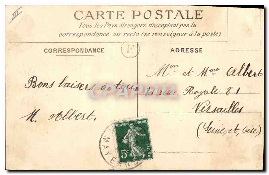 CPA Palais de Justice Mayenne — Verso