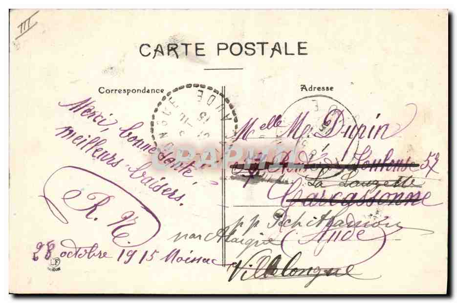 CPA Tarn et Garonne Moissac le palais de justice  — Rückseite