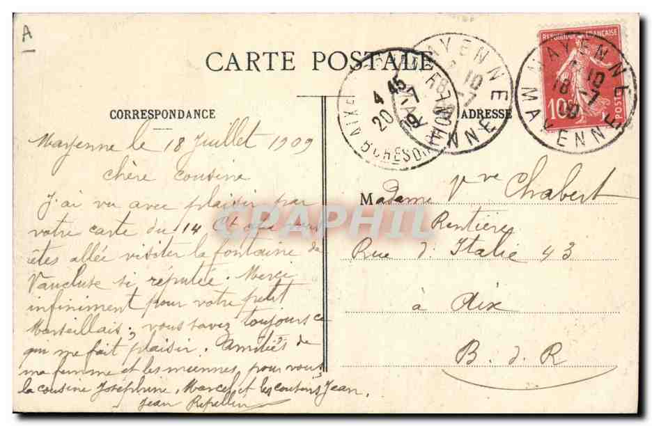 CPA Mayenne le palais de justice  — Rückseite