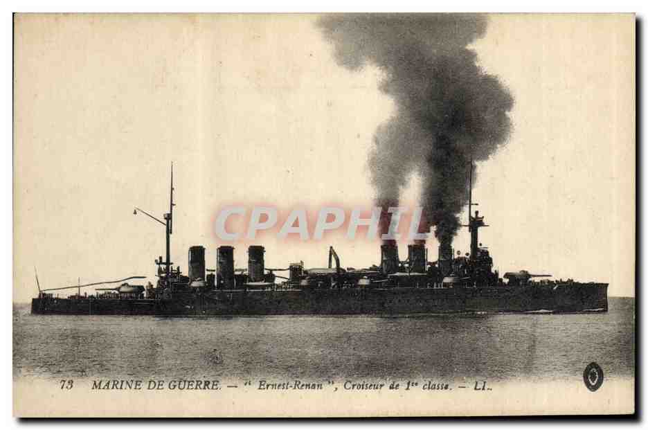 CPA Bateau de Guerre Ernest Renan Croiseur de 1ere classe