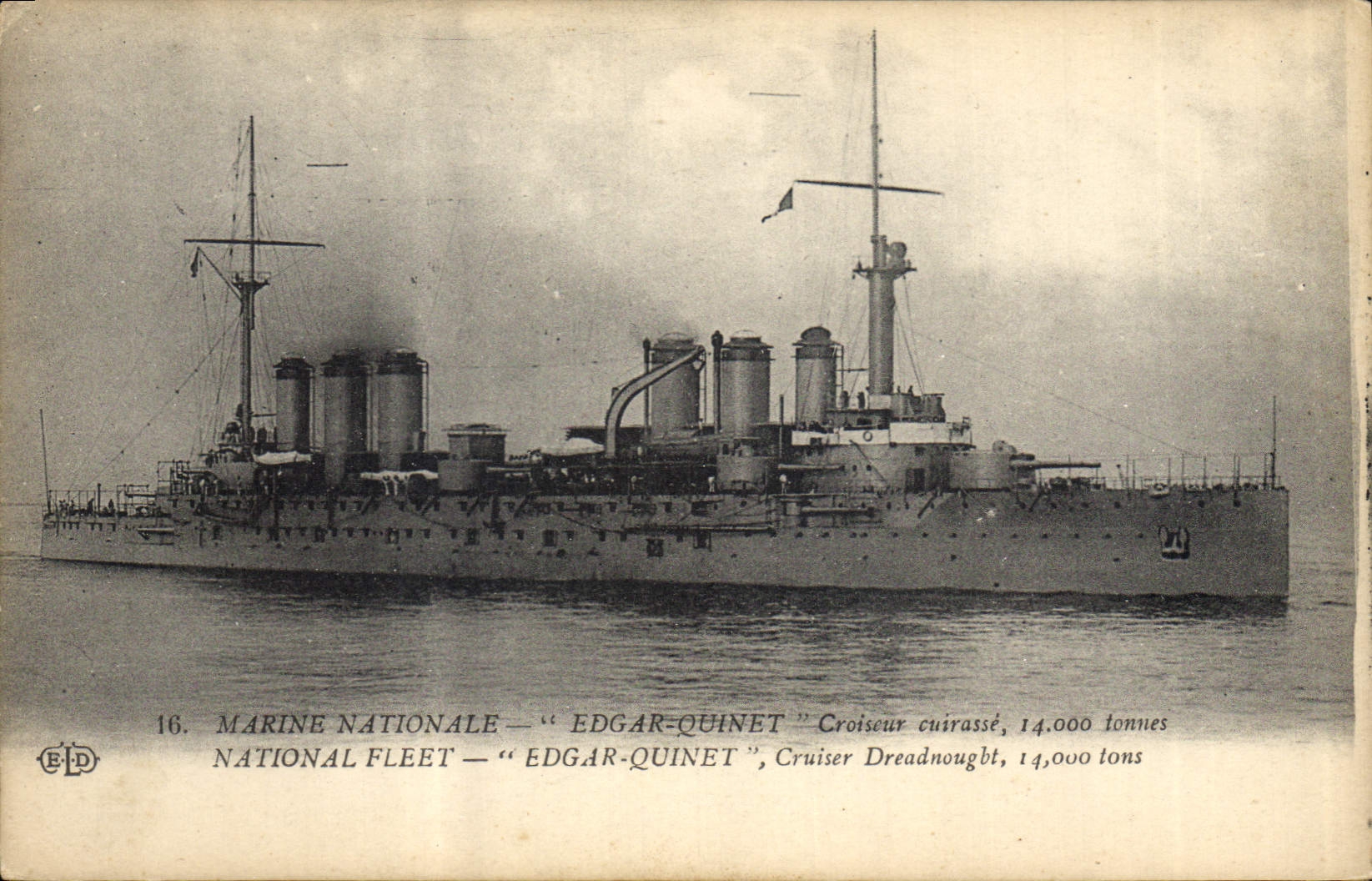 Marine Nationale — "Edgar-Quinet" — Croiseur cuirassé, 14.000 tonnes
