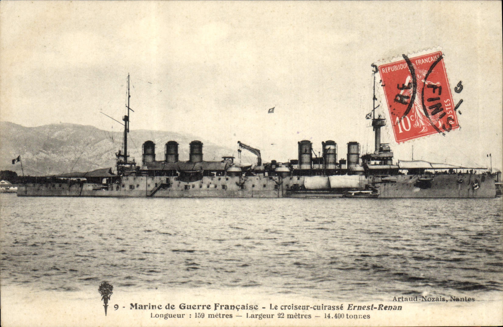 Le croiseur-cuirassé Ernest-Renan — Marine de Guerre Française — Artaud-Nozais, Nantes