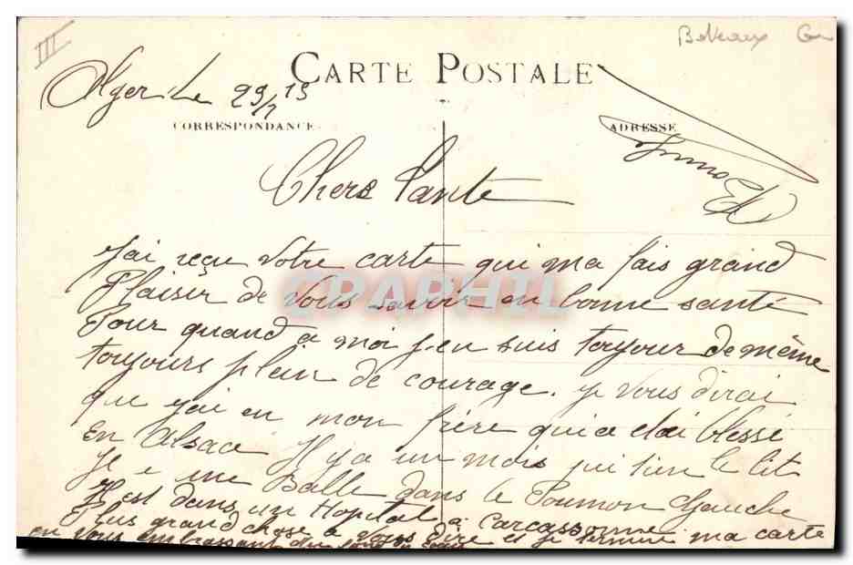 Croiseur Ernest-Renán — Attaqué par un Aéro — Guerre Navale 1914-15 — Reverso