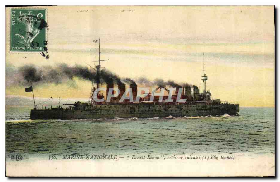 Marine Nationale — "Ernest Renan", croiseur cuirassé (13.680 tonnes) — Éditeur E.D. n° 330