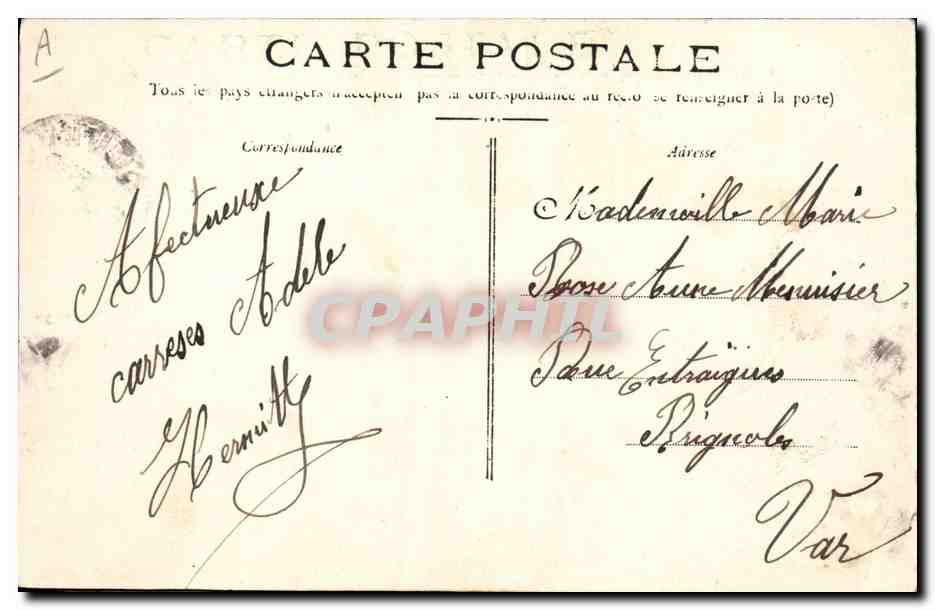 Marine Française L'ENTRECASTEUX — Croiseur de 1ère classe — Éditeur non visible, n° 349 — Verso