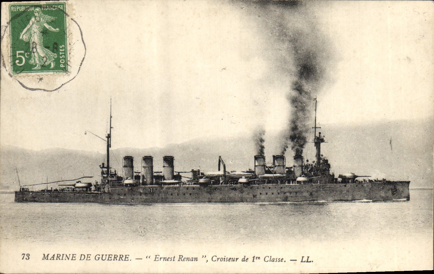 Marine de guerre — "Ernest Renan", croiseur de 1ère classe — LL. — 73