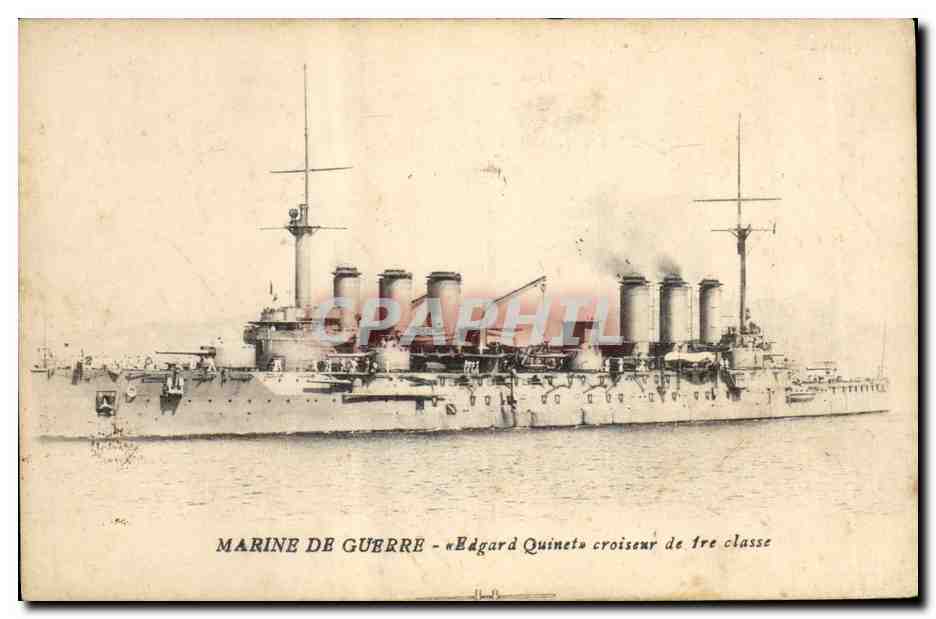 CPA Bateau de Guerre Edgard Quinet Croiseur de 1ere classe
