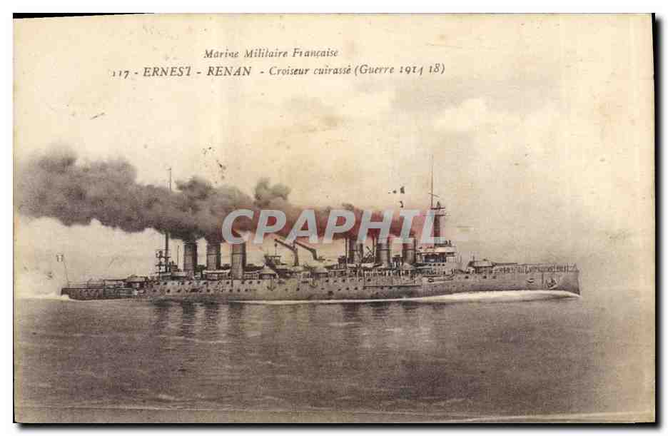 CPA Bateau de Guerre Ernest Renan Croiseur Cuirasse