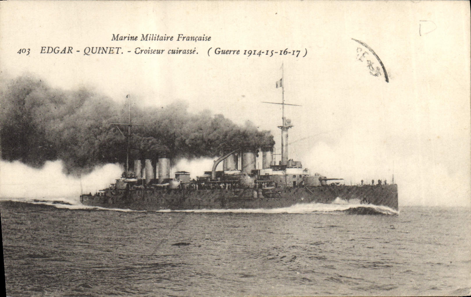 Cruiser blindado Edgar-Quinet — Marina Militar Francesa — Guerra 1914-15-16-17