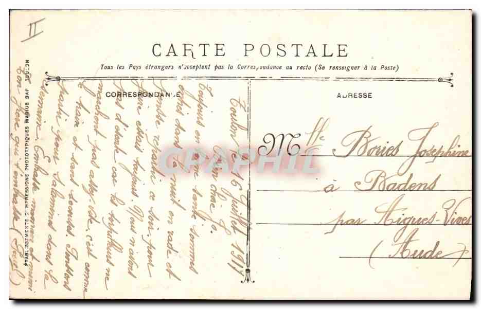 Cruiser blindado Edgar-Quinet — Marina Militar Francesa — Guerra 1914-15-16-17 — Reverso