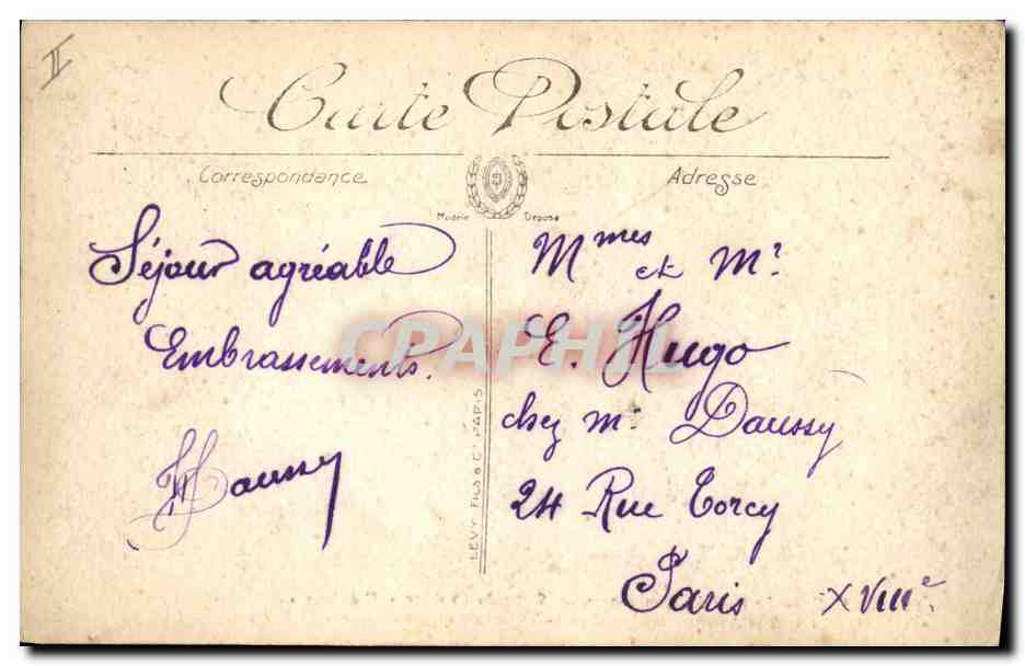 CPA Bateau de Guerre Brest Le pont national ouvert Sortie du croiseur d'estrees — Verso