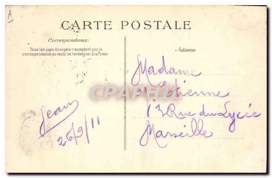 CPA Bateau de Guerre Ernest Renan — Verso